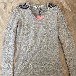 Naf Naf Black Floral Patch Tshirt